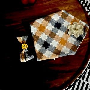 Custom dog bandanna with bow with pet name